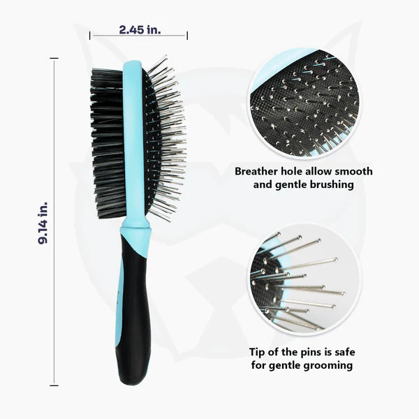 2-in-1 Double-Sided Pet Detangler Brush for Dogs & Cats
