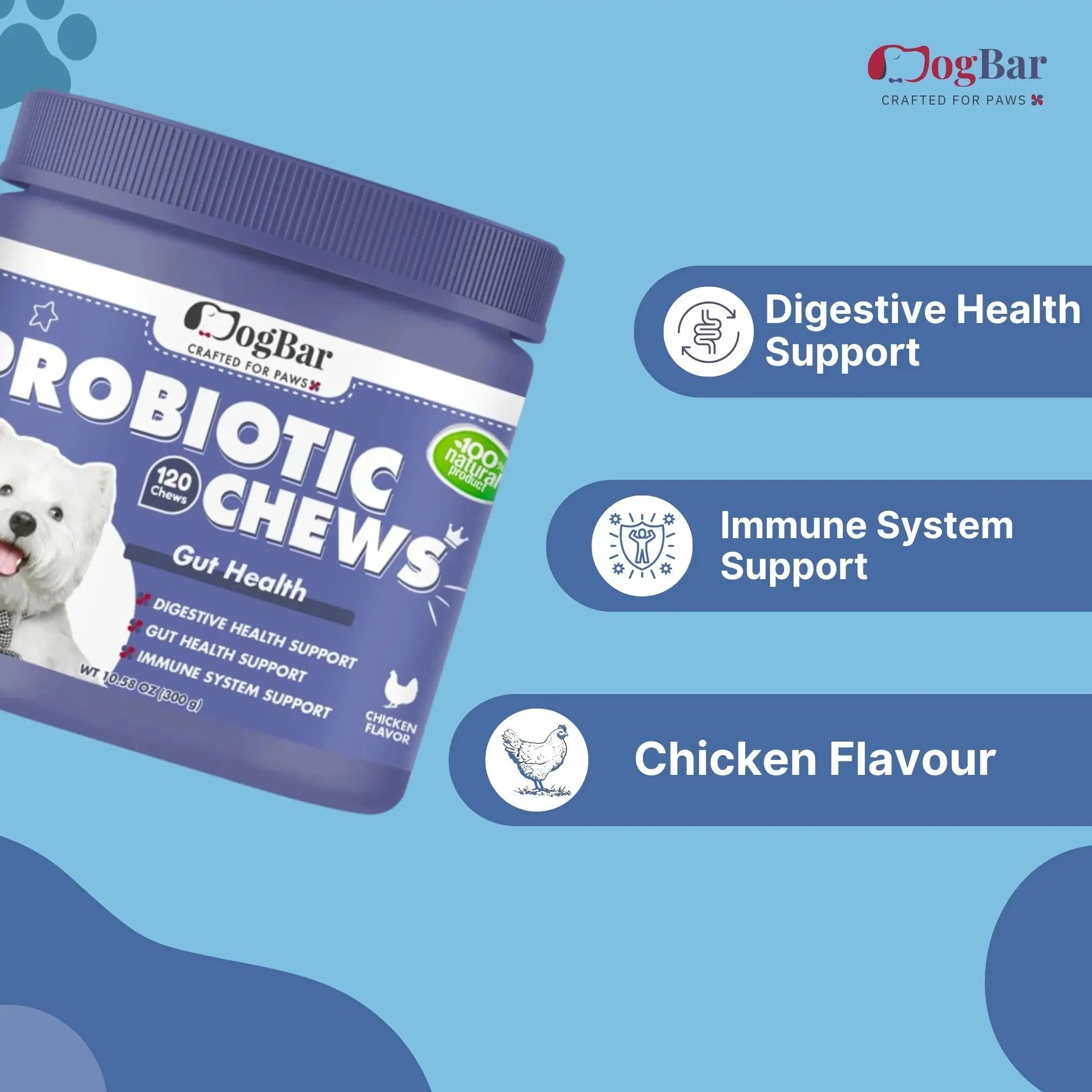  Probiotics for dogs Probiotic Chews for Dogs, Chicken Flavour Petspalz
