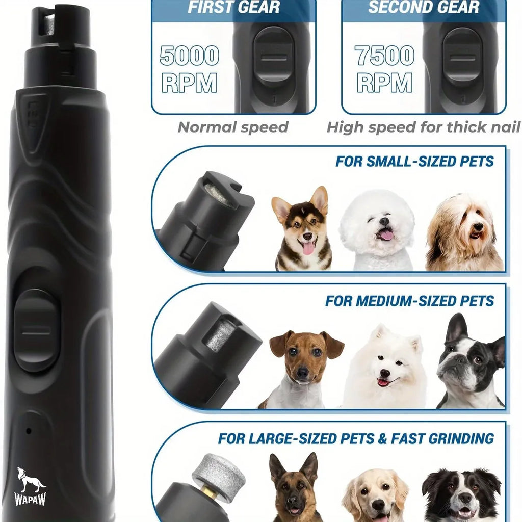 professional dog nail grinder rechargeable pet nail trimmer with LED light