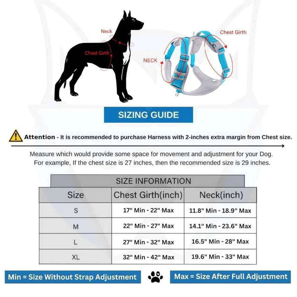  Reflective Dog Harness | Sky Blue Petspalz