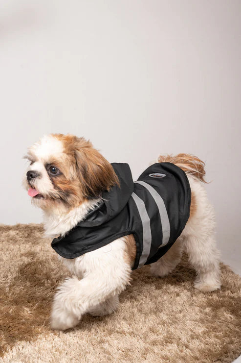 Reflective Dog Raincoat – Waterproof Pet Jacket in  Black