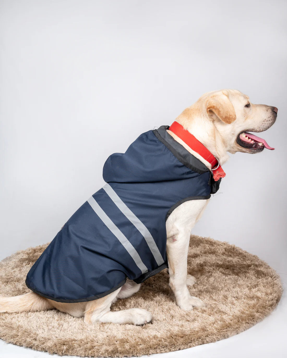  Reflective Dog Raincoat | Navy Blue, Red & Black Waterproof Pet Jacket Petspalz