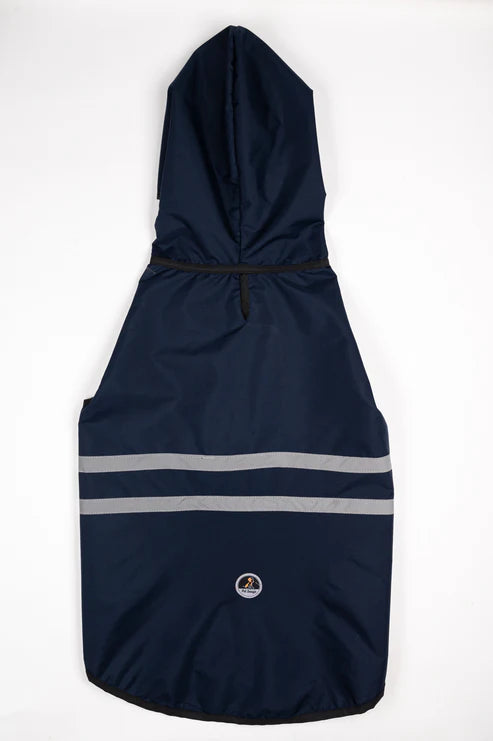 Reflective Dog Raincoat – Waterproof Pet Jacket in Navy Blue