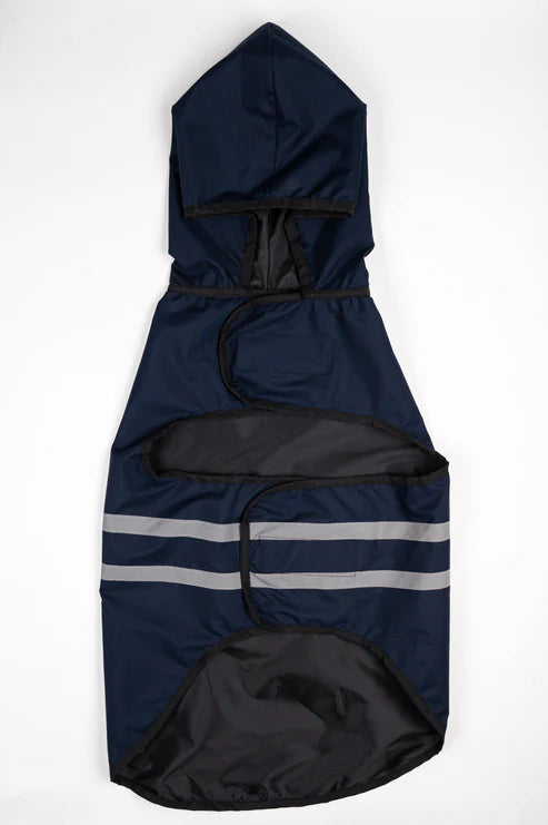 Reflective Dog Raincoat – Waterproof Pet Jacket in Navy Blue