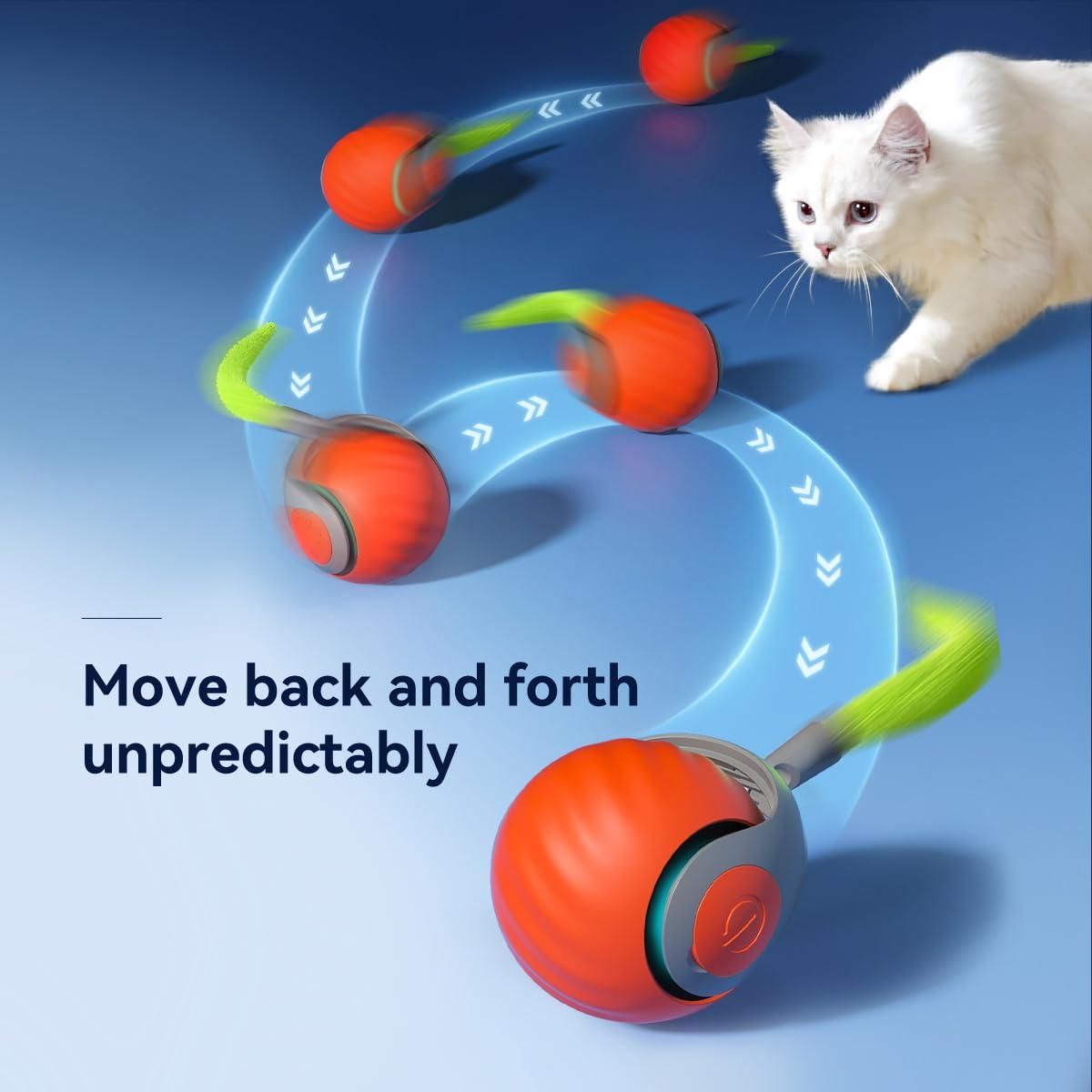  Rolling Ball Cat Toy | USB Rechargeable Smart Interactive Toy for Cats e31d79-4