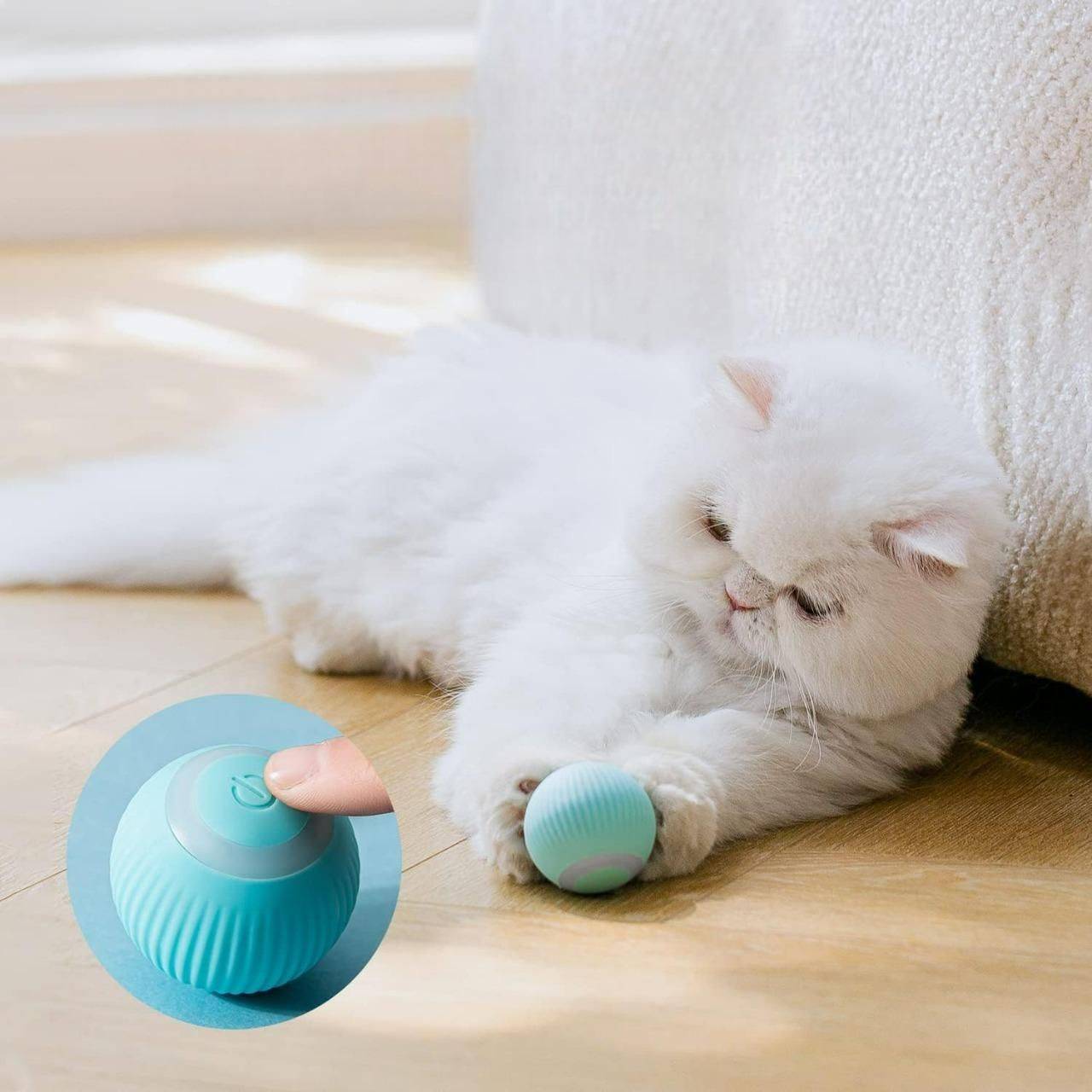  Rotating Cat Toy Ball, Interactive Cat Toys Rechargeable Rotating Ball Petspalz