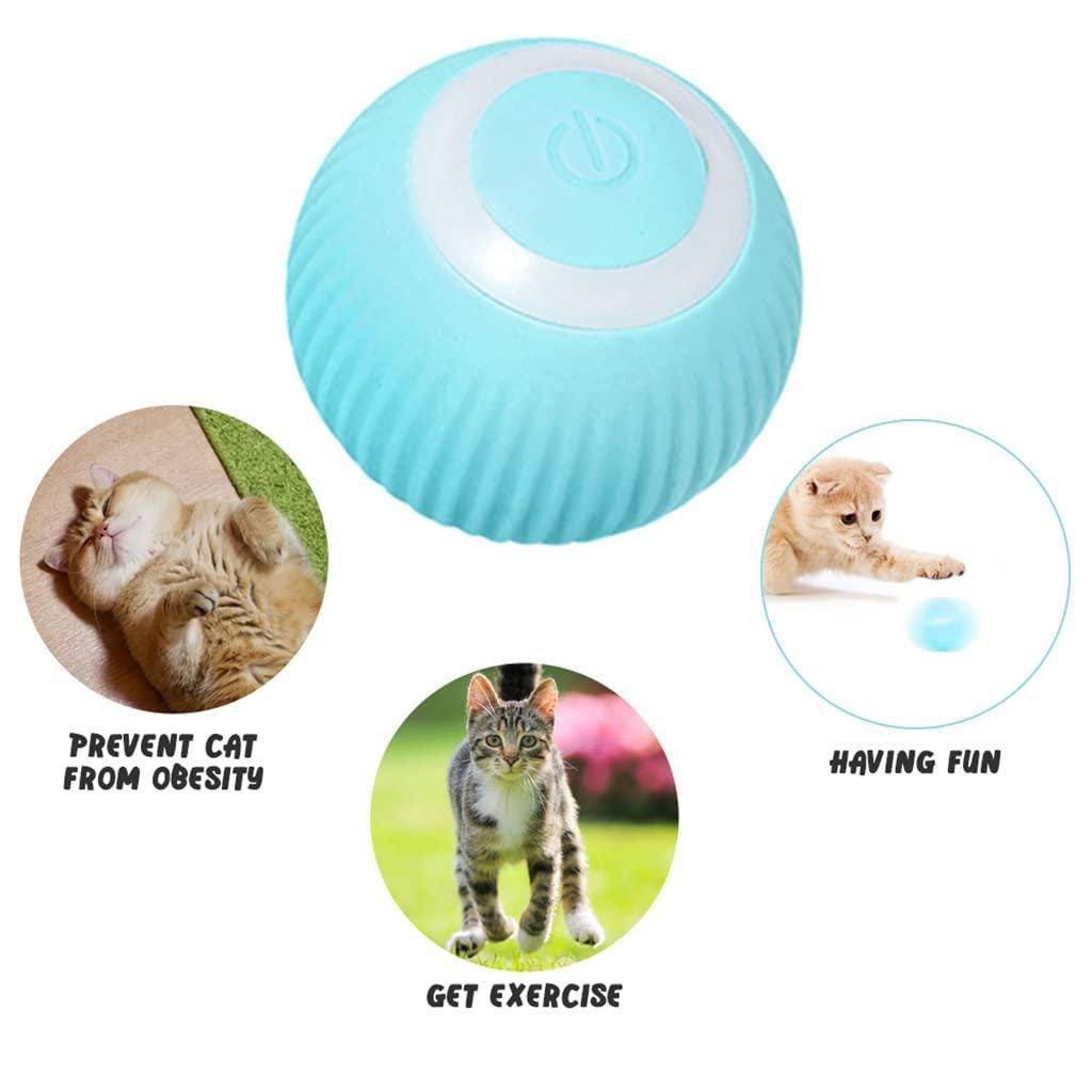  Rotating Cat Toy Ball, Interactive Cat Toys Rechargeable Rotating Ball Petspalz