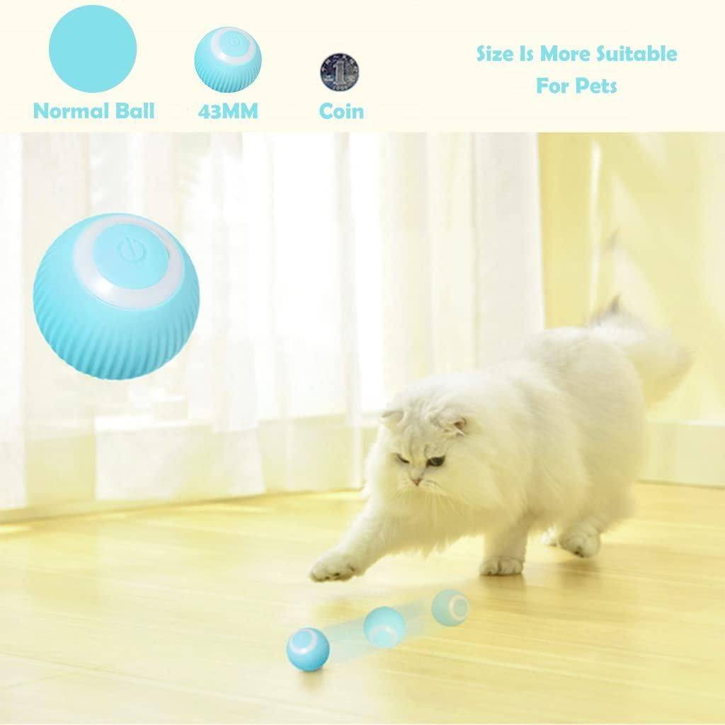  Rotating Cat Toy Ball, Interactive Cat Toys Rechargeable Rotating Ball Petspalz