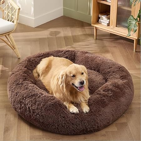  Round Donut Pet Bed | Orthopedic, Washable & Cozy for Cats & Dogs Petspalz