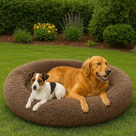  Round Donut Pet Bed | Orthopedic, Washable & Cozy for Cats & Dogs Petspalz