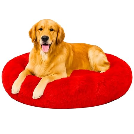  Round Donut Pet Bed | Orthopedic, Washable & Cozy for Cats & Dogs Petspalz