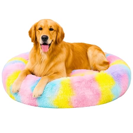  Round Donut Pet Bed | Orthopedic, Washable & Cozy for Cats & Dogs Petspalz