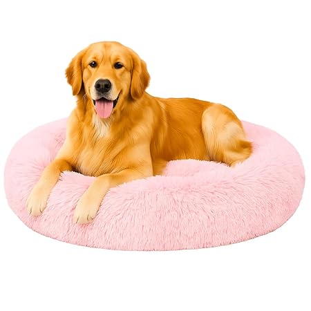  Round Donut Pet Bed | Orthopedic, Washable & Cozy for Cats & Dogs Petspalz