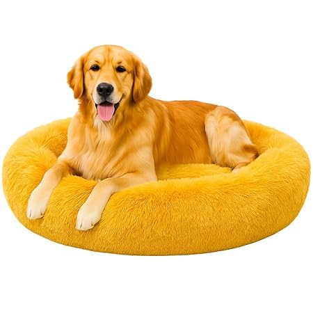  Round Donut Pet Bed | Orthopedic, Washable & Cozy for Cats & Dogs Petspalz