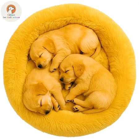  Round Donut Pet Bed | Orthopedic, Washable & Cozy for Cats & Dogs Petspalz