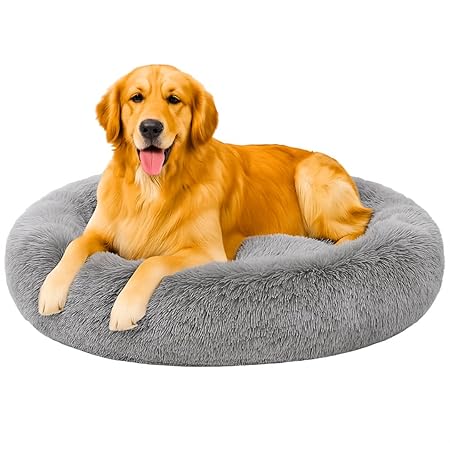  Round Donut Pet Bed | Orthopedic, Washable & Cozy for Cats & Dogs Petspalz