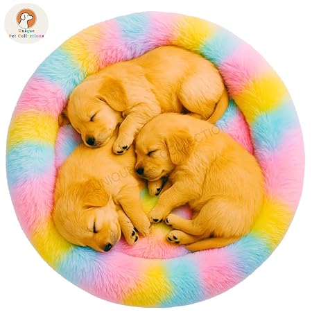  Round Donut Pet Bed | Orthopedic, Washable & Cozy for Cats & Dogs Petspalz