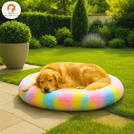  Round Donut Pet Bed | Orthopedic, Washable & Cozy for Cats & Dogs Petspalz