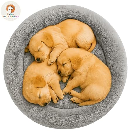  Round Donut Pet Bed | Orthopedic, Washable & Cozy for Cats & Dogs Petspalz