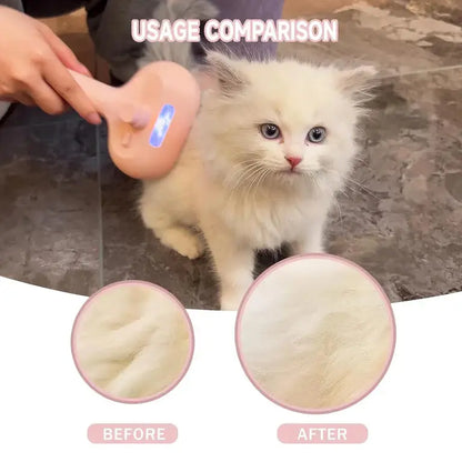 Hydro Brush - Spray Pet Comb for Dogs and Cats with integrated water spray, USB charging, and ergonomic design for easy grooming soft bristles.