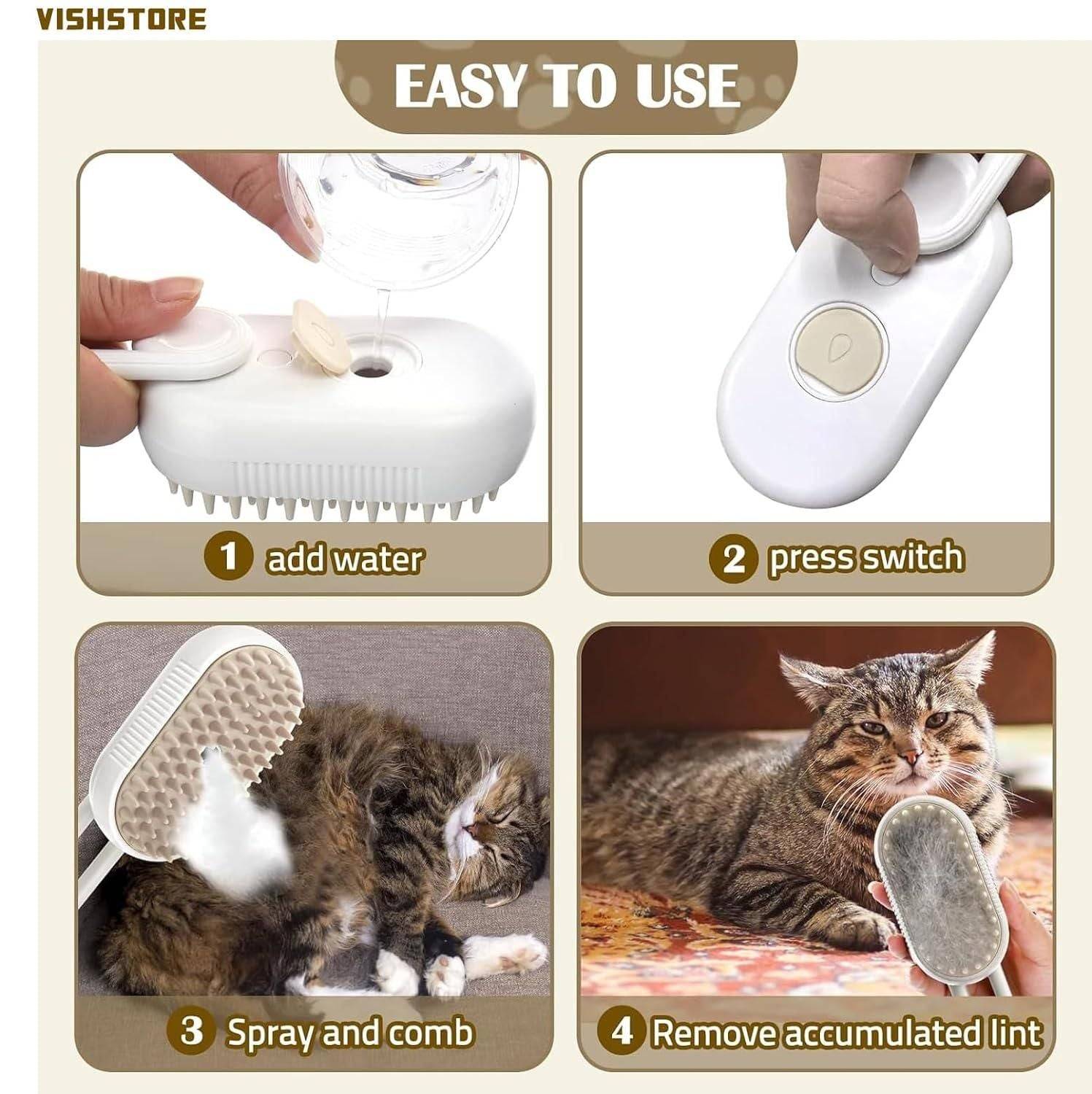  Steam Brush for Dogs and Cats Combo: Pack of 1  Petspalz