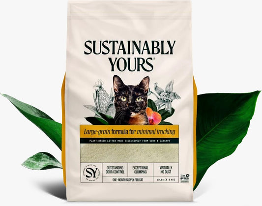 Sustainably Yours Large Grains Cat Litter – Eco-Friendly, Low Tracking, Natural Clumping