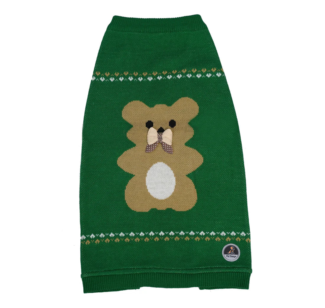  Teddy Bear Dog Sweater | Warm Knit Pet Winter Outfit Petspalz