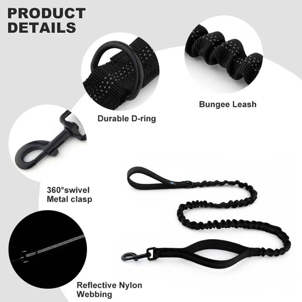  Tactical Dog Harness & Bungee Leash Combo | No Pull Design Petspalz