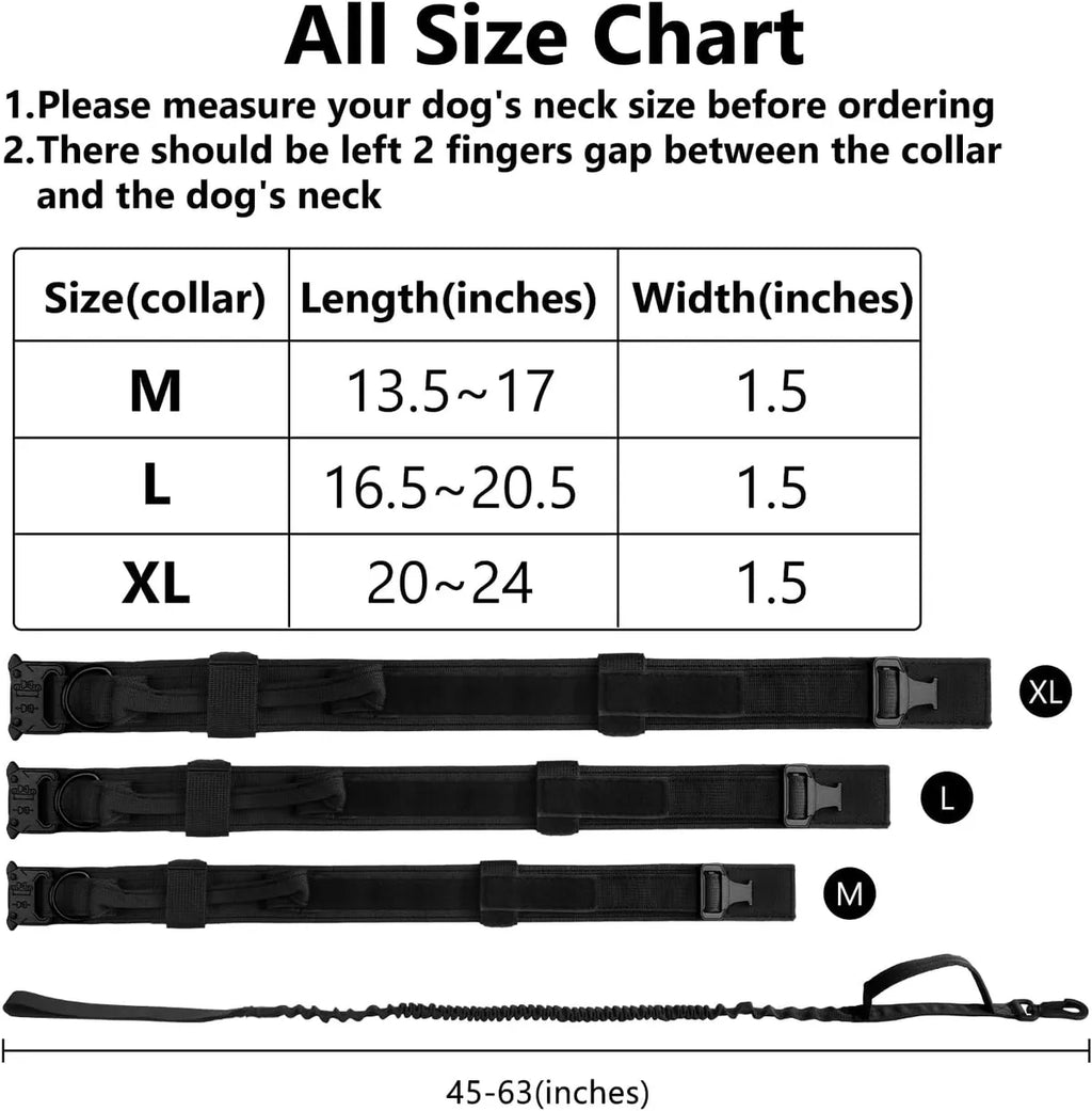  Tactical Dog Collar – Adjustable Military Training Collar with Handle Petspalz