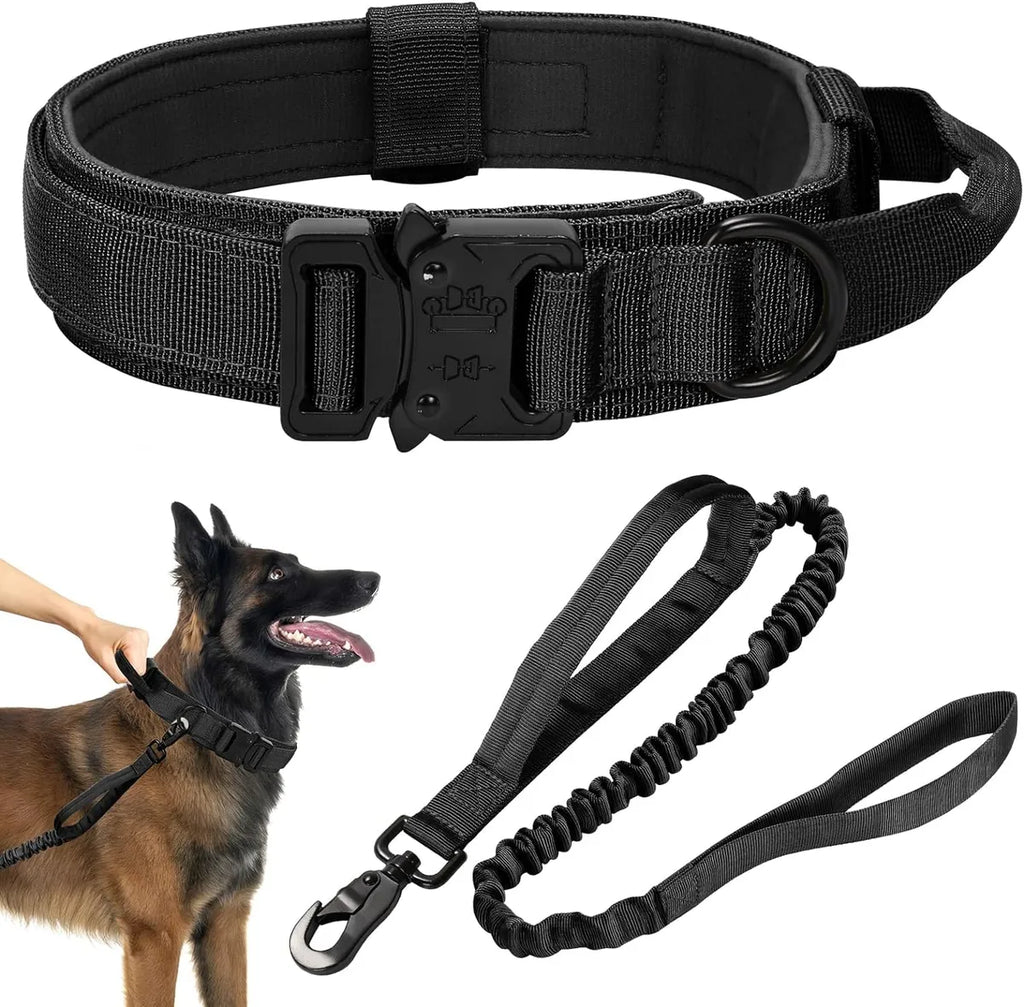  Tactical Dog Collar – Adjustable Military Training Collar with Handle Petspalz