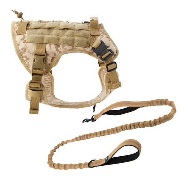  Tactical Dog Harness & Bungee Leash Combo | No Pull Design Petspalz