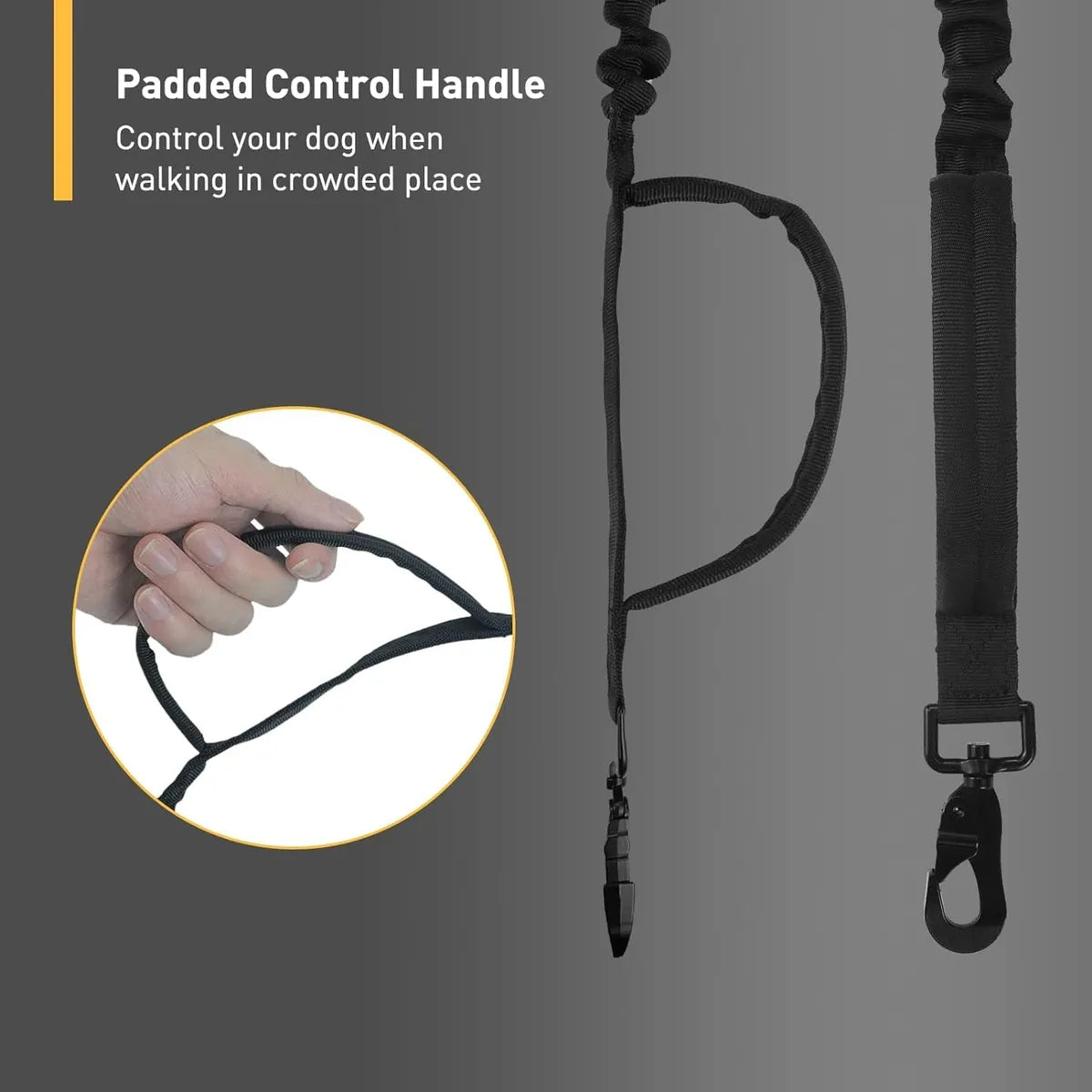  Tactical Dog Leash - Heavy Duty No Pull Bungee Leash for Large Dogs Petspalz