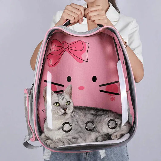  Transparent Pet Carry Backpack for Cats and Small Breed Dogs Petspalz