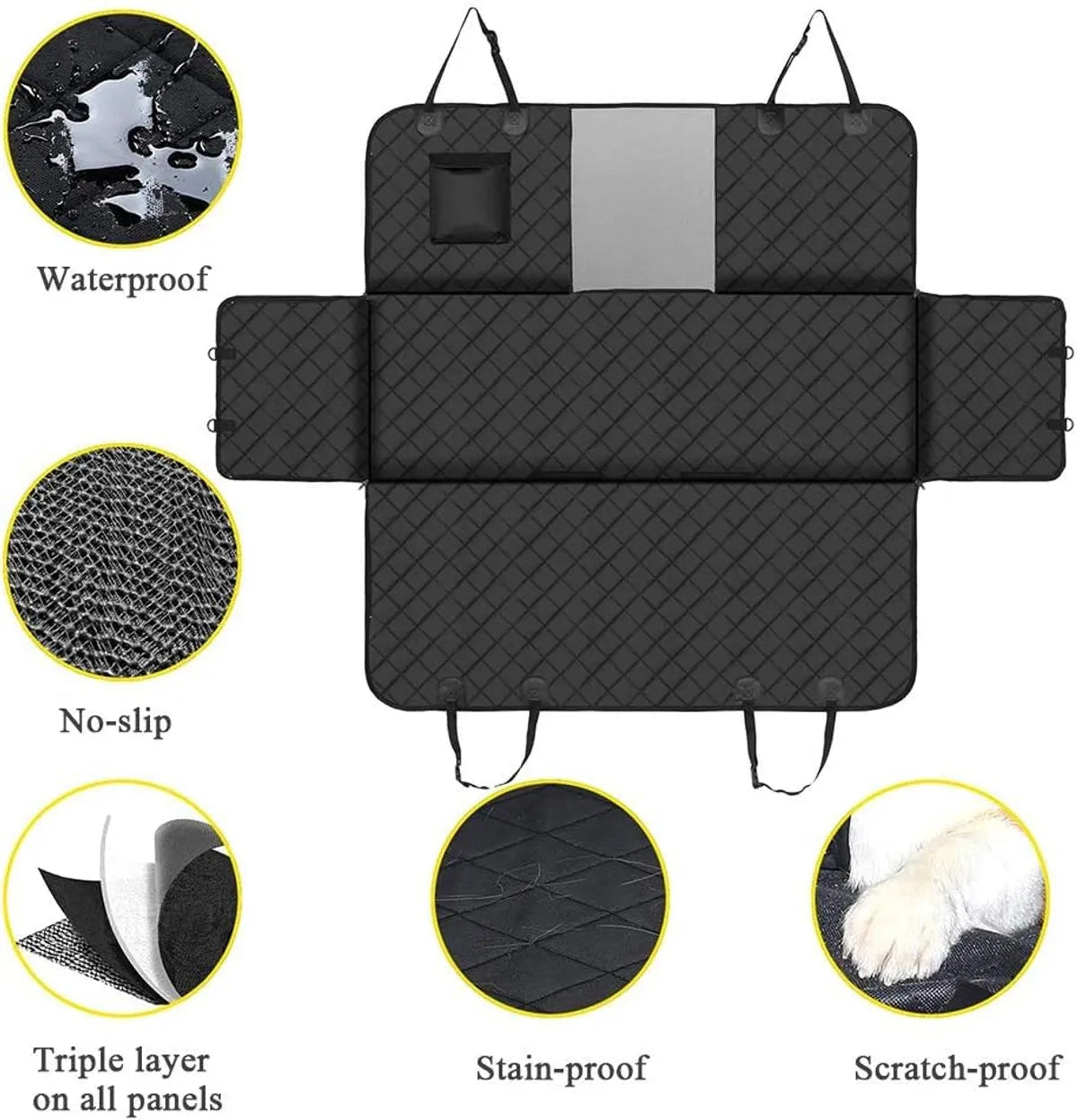  Waterproof Quilted Hammock Dog Car Seat Cover – SUVs & Sedans Petspalz
