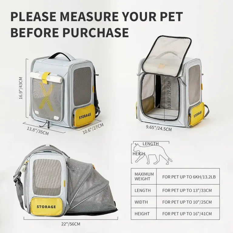 PETKIT X Breezy Zone Travel Backpack | Expandable Pet Carrier  Petspalz