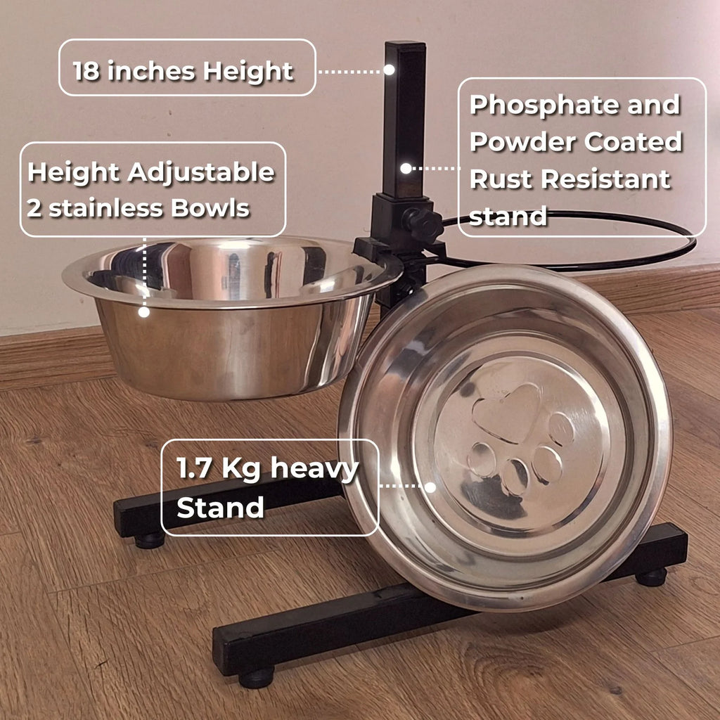 adjustable elevated dog feeder