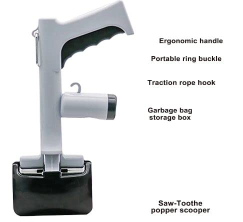 Pet poop scooper with 15 leak-proof bags included