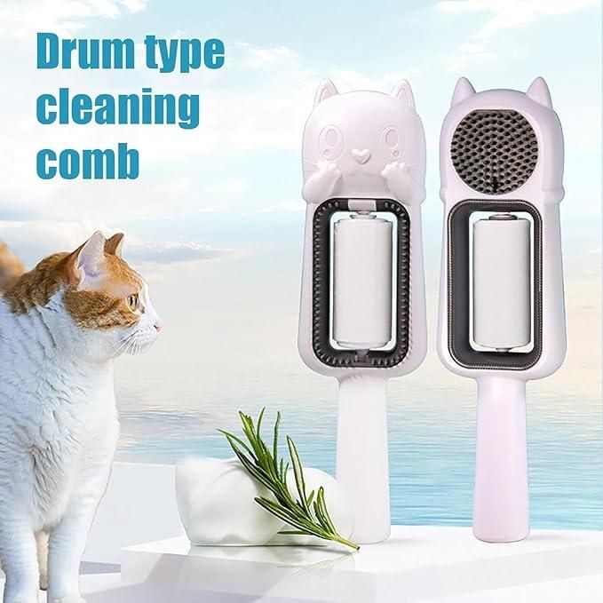 Pet deshedding brush with plastic bristles and ABS handle