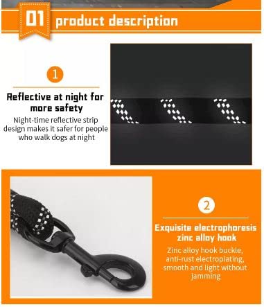 Comfortable padded grip dog leash prevents rope burn