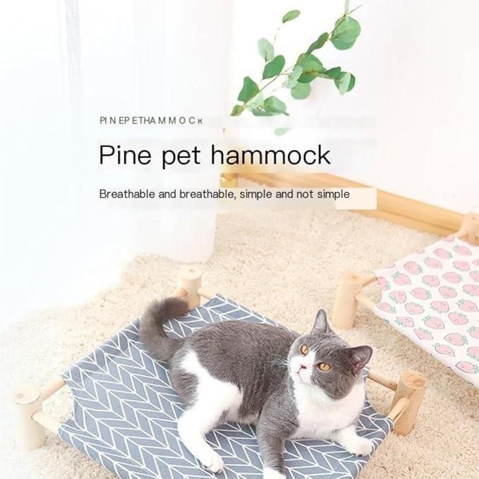 Elevated pet hammock bed for dogs and cats