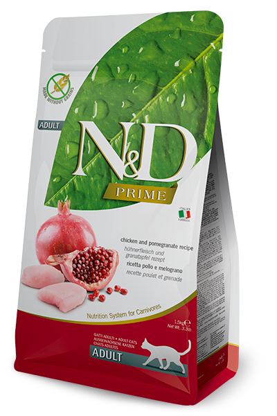 Farmina N&D Prime Chicken Pomegranate adult cat food grain free high protein