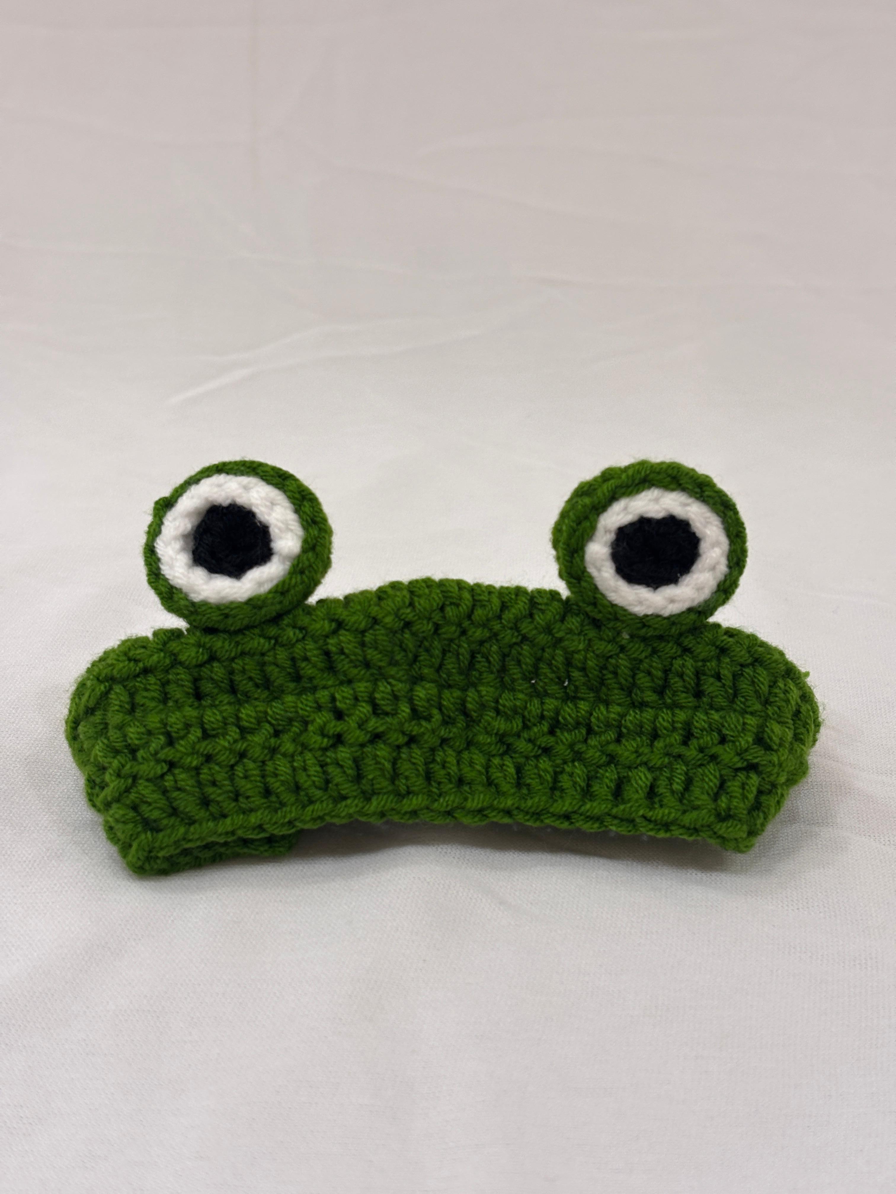 Handmade frog crochet headband for small dogs and cats  