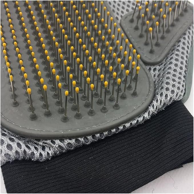 Dog and cat grooming glove removes loose fur easily