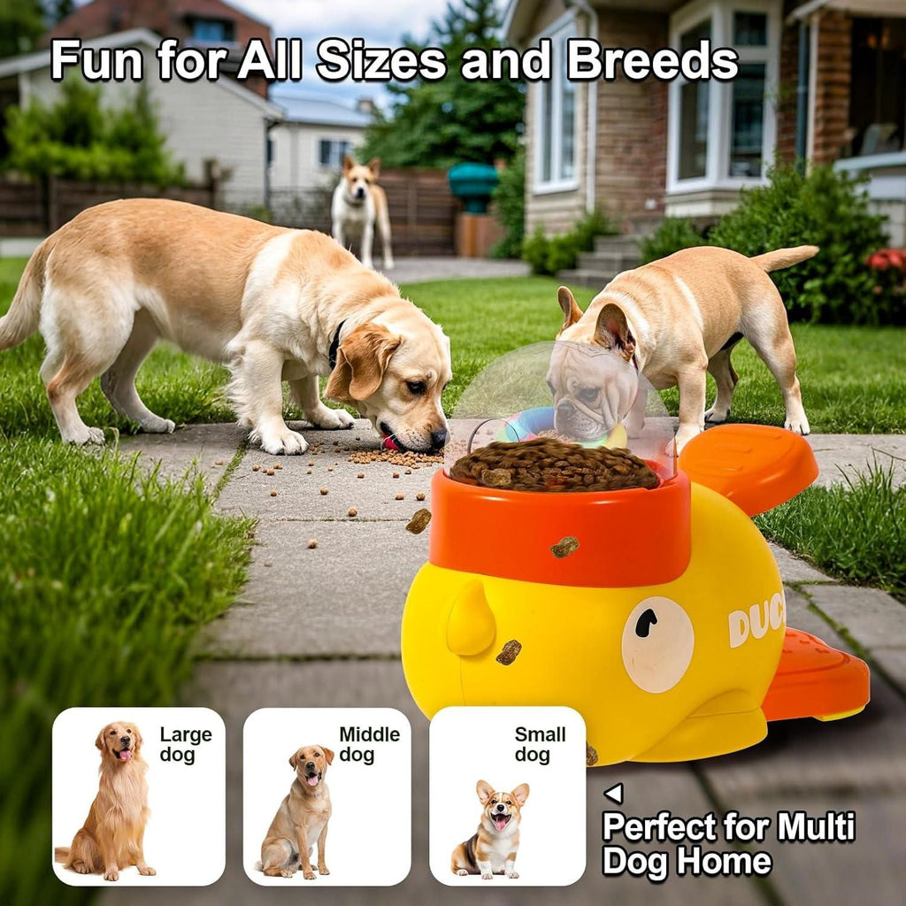 Interactive slow feeder dog food puzzle bowl