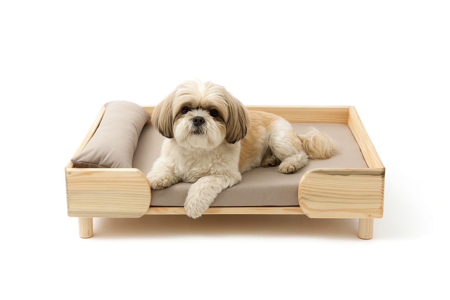 Luxury wooden pet bed for small dogs and cats