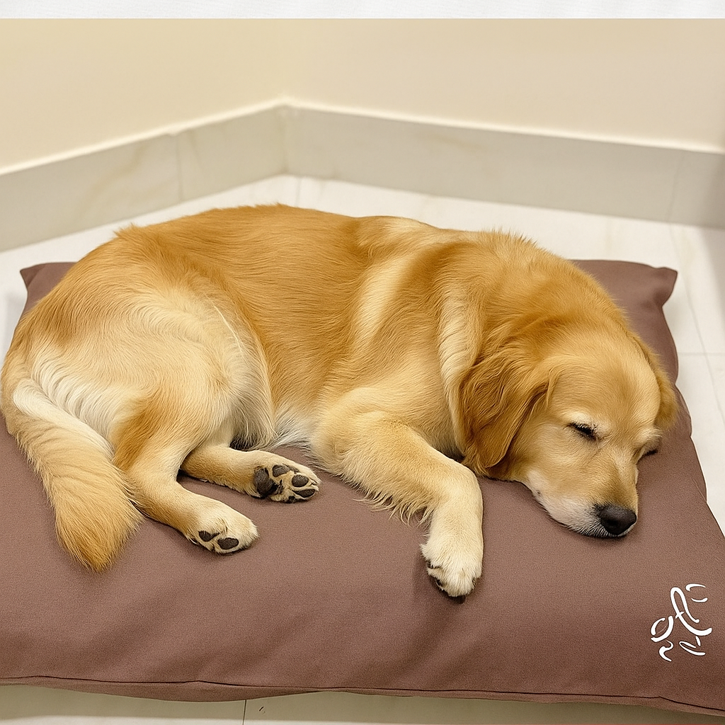 Brown memory foam pet bed for large dogs