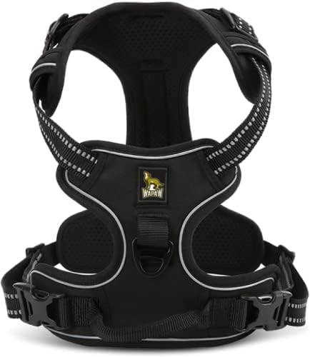 No-pull adjustable black dog harness for medium dogs by WapaW