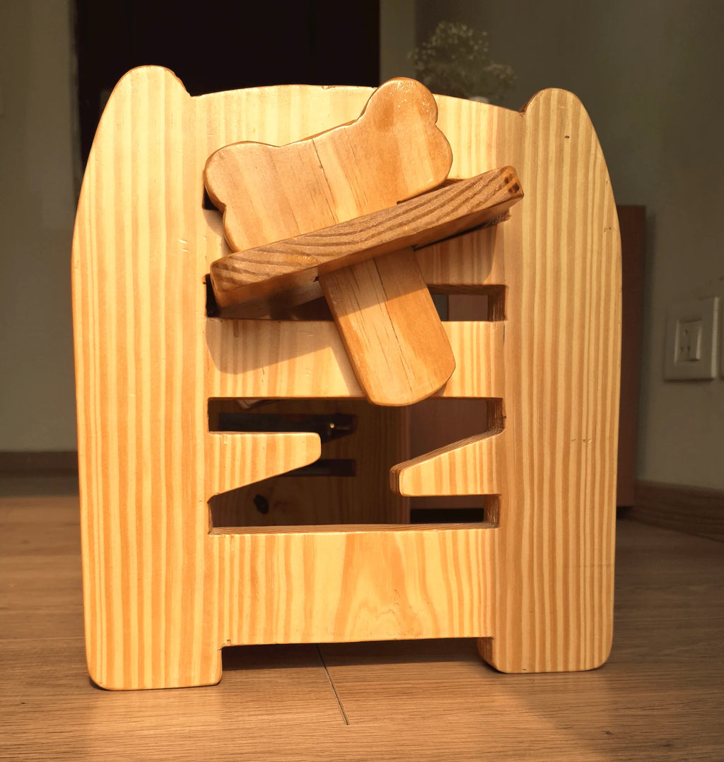 slanted dog feeding station