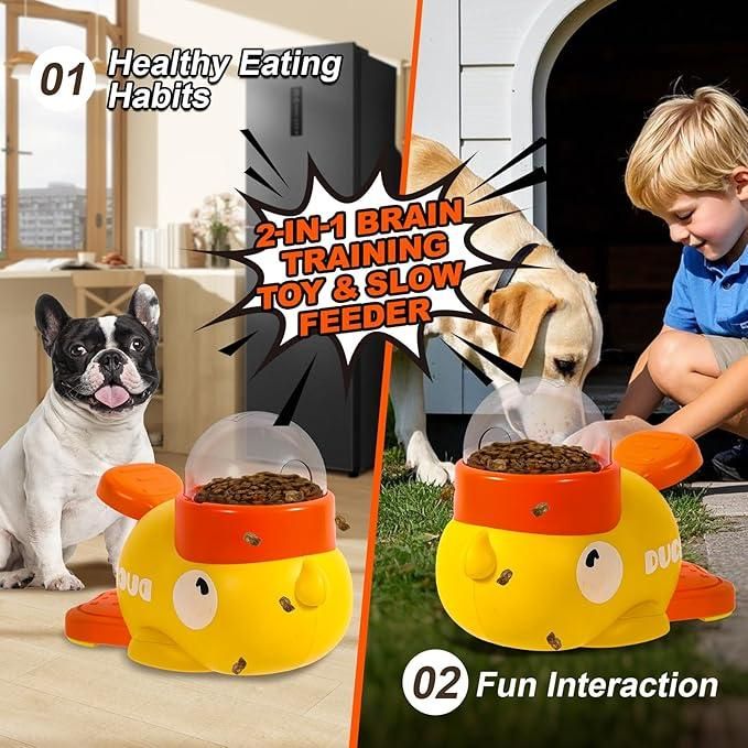 Dog feeder toy for mental stimulation and boredom control