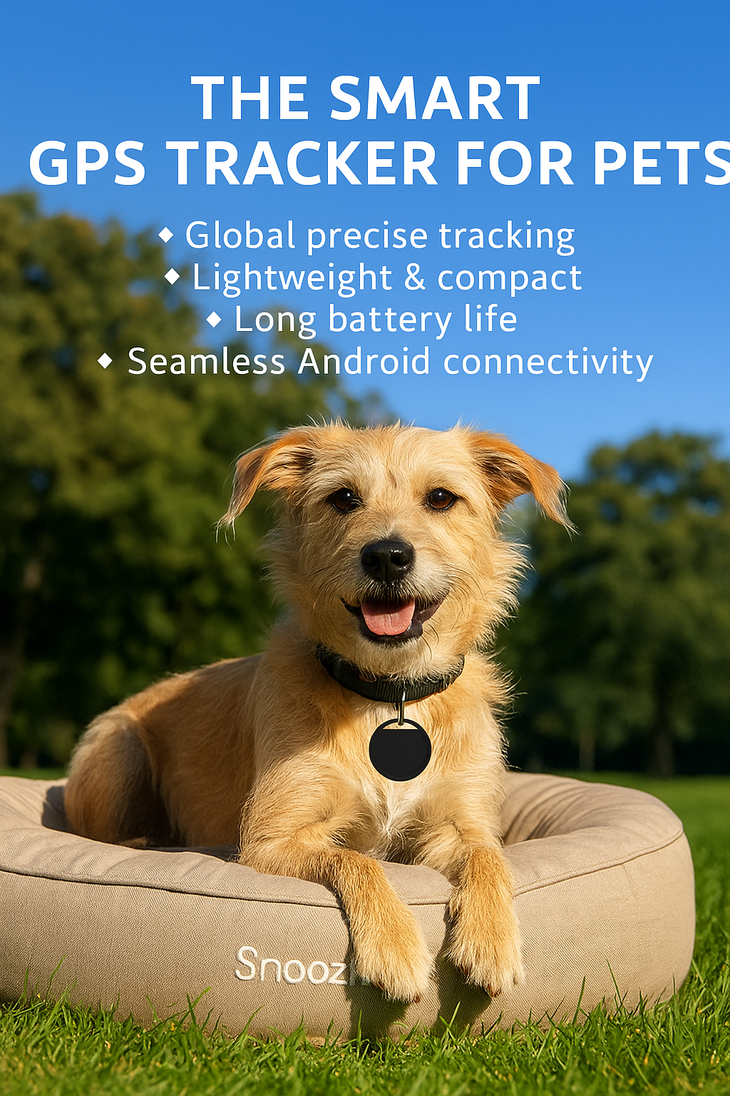 Compact GPS tracker for pets, keys, luggage and child safety